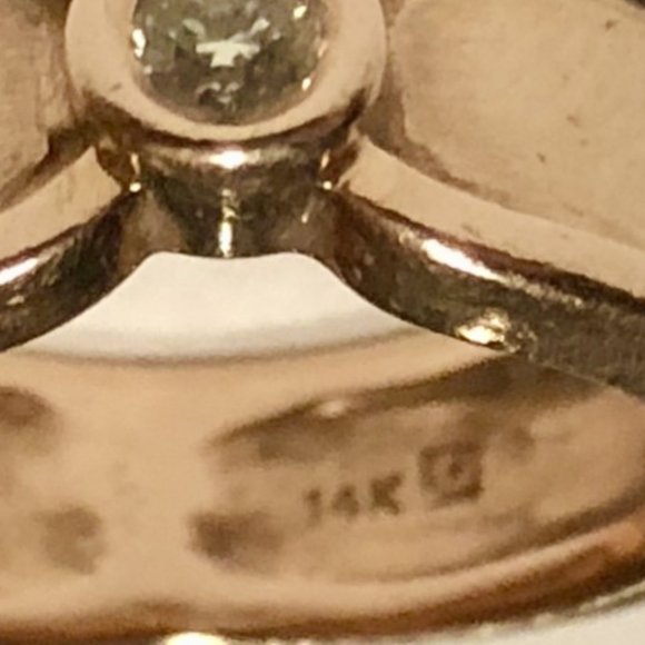 Solid rose gold & diamond ring Size 4.5 - Picture 7 of 7